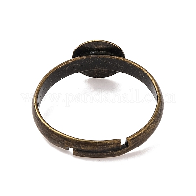 Регулируемые античная бронза латунь площадку кольцо перста основания X-EC541-NFAB-1