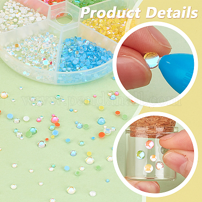 6 пакетик 6-х цветных кабошонов из смолы MRMJ-PH0002-82-1