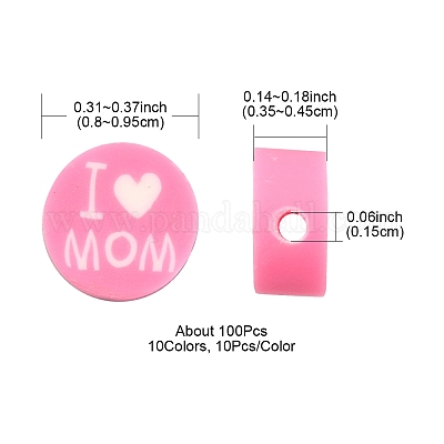 100шт 10 цвета бусины из полимерной глины ручной работы CLAY-YW0001-64-1