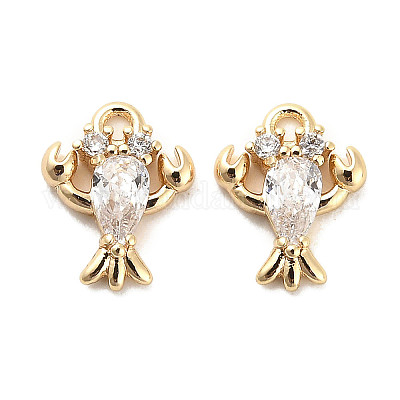 Латунные микропаве прозрачные кубические циркониевые подвески X-KK-C054-11G-1
