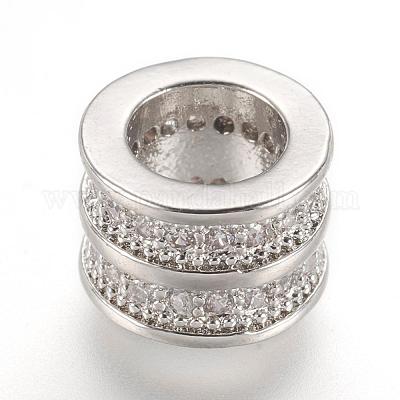 Латунные микро проложить Цирконий Европейский бисером ZIRC-F062-11P-1