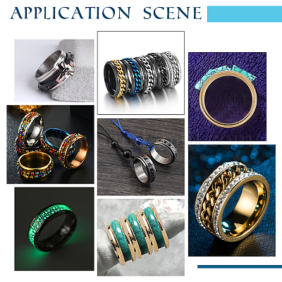 8 шт. 4-х цветные рифленые оправы для колец из нержавеющей стали 316L&nbsp;FIND-DC0001-04-1