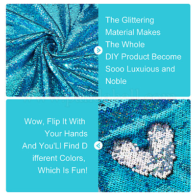 Двусторонняя ткань с блестками из ПВХ DIY-WH0430-543F-1