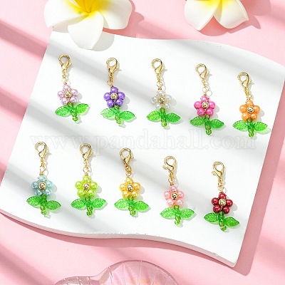 Подвески из стеклянного жемчуга и акрила HJEW-JM02978-1