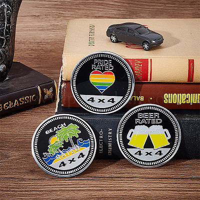 3 шт. 3 стиля круглые алюминиевые декоративные наклейки для автомобиля DIY-UN0005-42-1