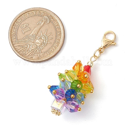 Елочные стеклянные бусины подвесные украшения HJEW-JM02552-1