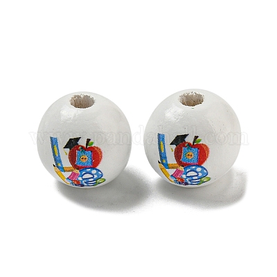 Набивные деревянные европейские бусины WOOD-L020-D04-1