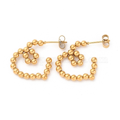 Серьги-гвоздики из нержавеющей стали 304 EJEW-Z118-03G-1