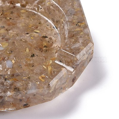 Пепельница из натурального рутилового кварца DJEW-F015-09B-1