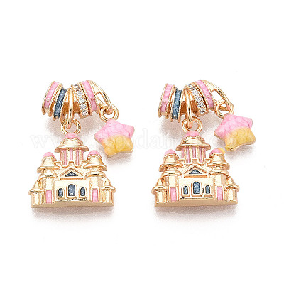 Латунные микро проложить кубического циркония подвески KK-T072-44G-1