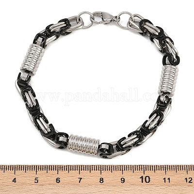 Браслеты-цепочки византийского образца из нержавеющей стали 201 для мужчин и женщин BJEW-B143-10EBP-1
