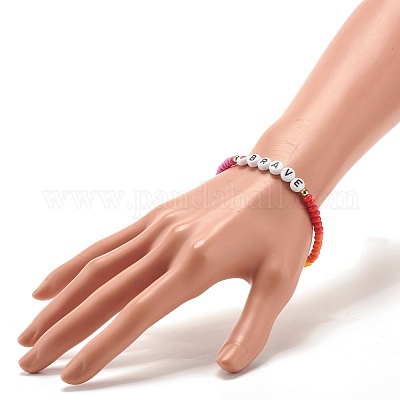 Слово лучшие стрейч браслеты BJEW-JB07524-05-1