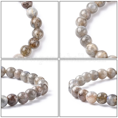 Эластичные драгоценный камень браслеты BJEW-C259-6mm-2A-1