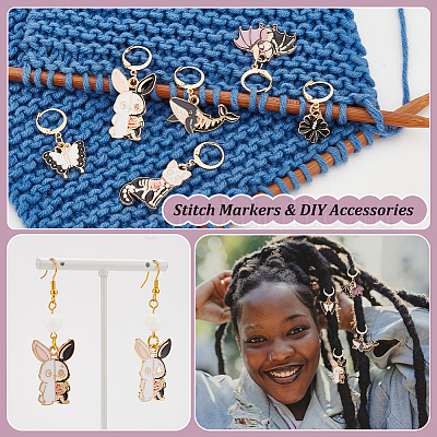 Сплав эмали с подвесными маркерами петель со стразами HJEW-AB00236-1