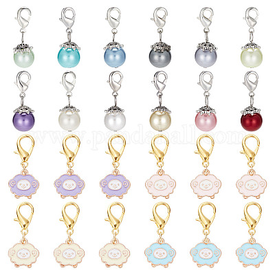 12 шт. подвеска в виде овцы из сплава и эмали HJEW-SC0001-22-1