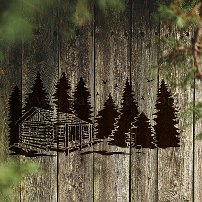 1 набор трафаретов для рисования с изображением животных на лесную тематику DIY-MA0003-68B-1