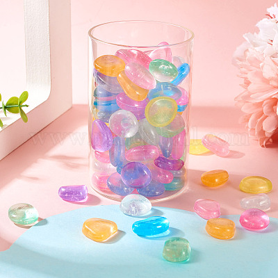 100 шт светящиеся прозрачные кабошоны из смолы RESI-TAC0011-79-1