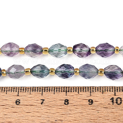 Природных красочные флюорита бисер нитей G-N342-53-8x6-11-1