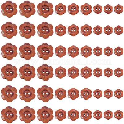 120 шт. 3 стиля деревянных пуговиц с 2 отверстиями DIY-CY0001-89-1