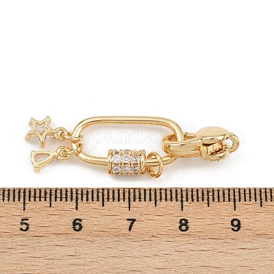 Латунный микро pave прозрачный кубический цирконий лобстер KK-U059-56G-1