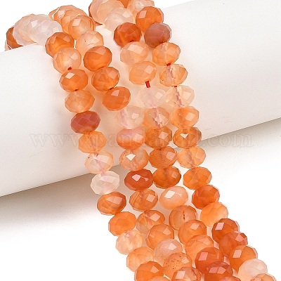 Натуральный красный агат бисер нитей&nbsp;G-C259-A37-5x8mm-1