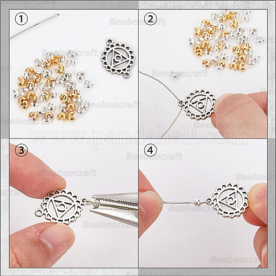 30 шт. 6 стиля латунных обжимных бусин крышки&nbsp;KK-BBC0017-75-1