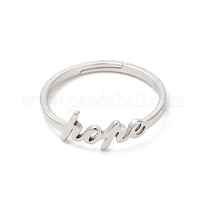 Не тускнеющее кольцо из нержавеющей стали марки 304 с надписью «надежда» RJEW-L107-027P-1