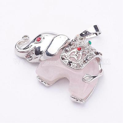 Природного розового кварца подвески G-P268-11-1