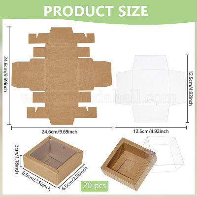 Квадратные бумажные коробки для печенья с прозрачным окном из ПВХ CON-WH0098-16C-03-1
