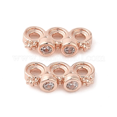 Покрытие стойки латунь прокладывает прозрачные проставки из кубического циркония KK-B088-11B-RG-1