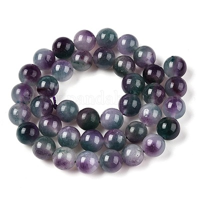 Окрашенные природные белый нефрит бисер пряди G-T138-10mm-210-4-1