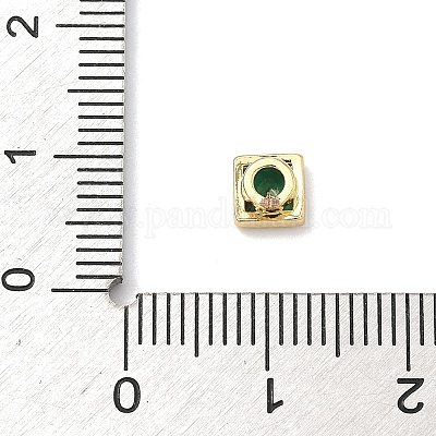 Квадратные латунные микропаве кабошоны из кубического циркония&nbsp;KK-P345-13G-E-1