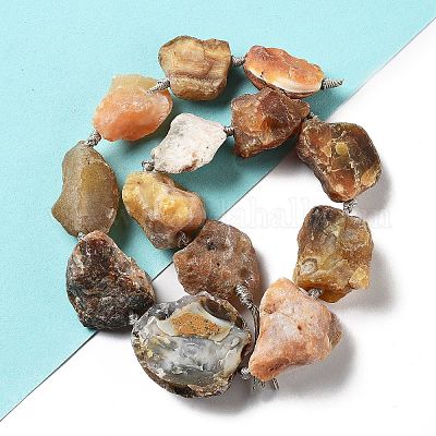 Нити необработанных грубых натуральных бусин из ботсванского агата G-J388-A09-01-1