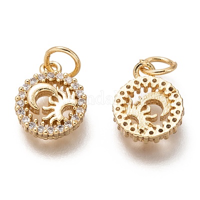 Латунные микропаве прозрачные кубические циркониевые подвески ZIRC-C020-70G-1