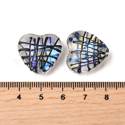 Прозрачные стеклянные эмалевые бусины GLAA-S388-01C-1