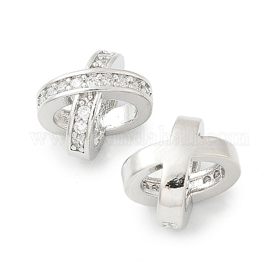 Латунные микро проложить кубического циркония бусы KK-P297-06P-1