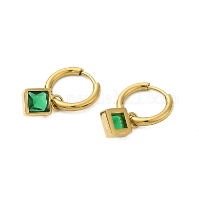 Серьги из нержавеющей стали 304 с микропаве из кубического циркония для женщин EJEW-U020-13G-1