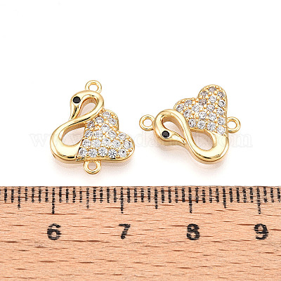 Шармы-соединители из латуни с микропаве из кубического циркония KK-T074-53G-1