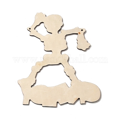 Большие подвески из дерева с односторонним принтом WOOD-I010-04B-1