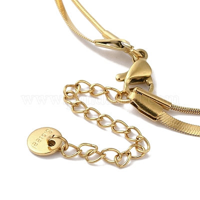 Подвеска-колонна из нержавеющей стали 304 со стеклянной цепочкой-змейкой NJEW-I126-06G-1