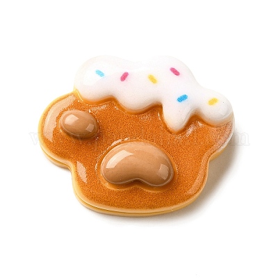 Кабошон из непрозрачной смолы с рисунком в виде отпечатка лапы CRES-I040-02C-1