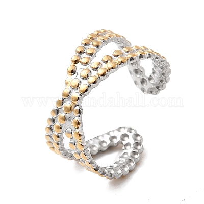 Регулируемые манжеты из нержавеющей стали 304 для женщин RJEW-B150-01GP-10-1