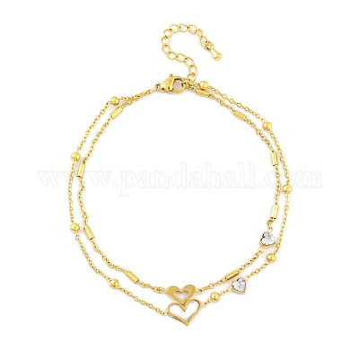 Ионное покрытие (ip) 304 нержавеющая сталь цепи браслет на ногу AJEW-H148-10E-G-1