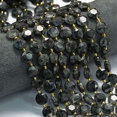 Натуральные нити бус из ларвикита G-C116-A155-01-1