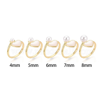 Оправа для колец-манжет в форме сердца из латуни и эпоксидной смолы KK-T079-56G-1