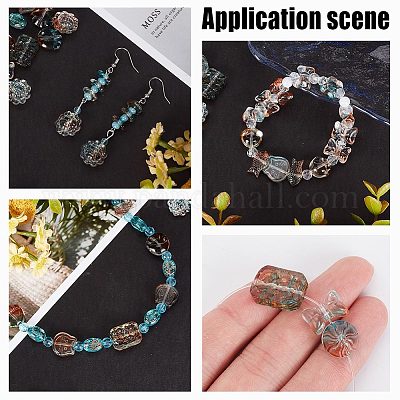 240шт 12 стиля прозрачные стеклянные бусины GLAA-AR0001-40-1