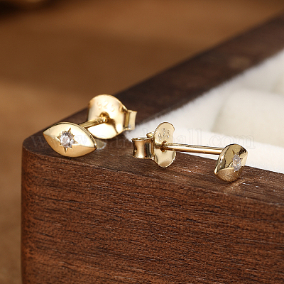 S925 серьги-гвоздики в форме конского глаза из стерлингового серебра IF0003-1-1