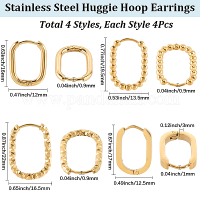 Комплекты серег-колец Huggie Hoop из нержавеющей стали для женщин EJEW-SC0001-74-1