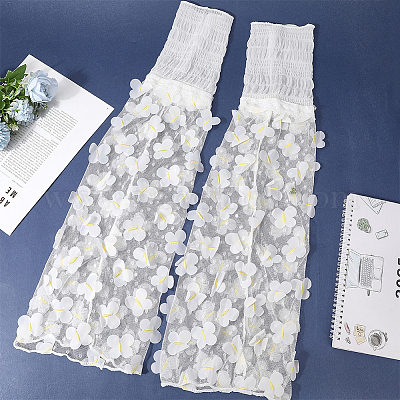 Носки из полиэстеровой марли с цветочным узором AJEW-WH20080-22A-1