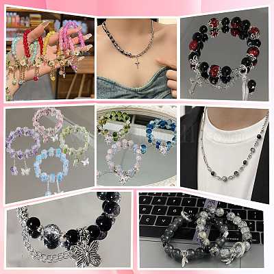 3 прядь стеклянных бусин с эффектом кракле DGLA-LT0001-03A-1